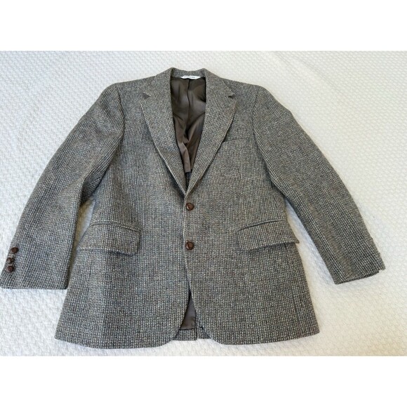 Vintage Harris Tweed Sports Jacket Coat Wool Mens Large Handwoven Scotland 1985 - Picture 3 of 14
